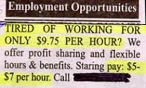 Pay Cut Job