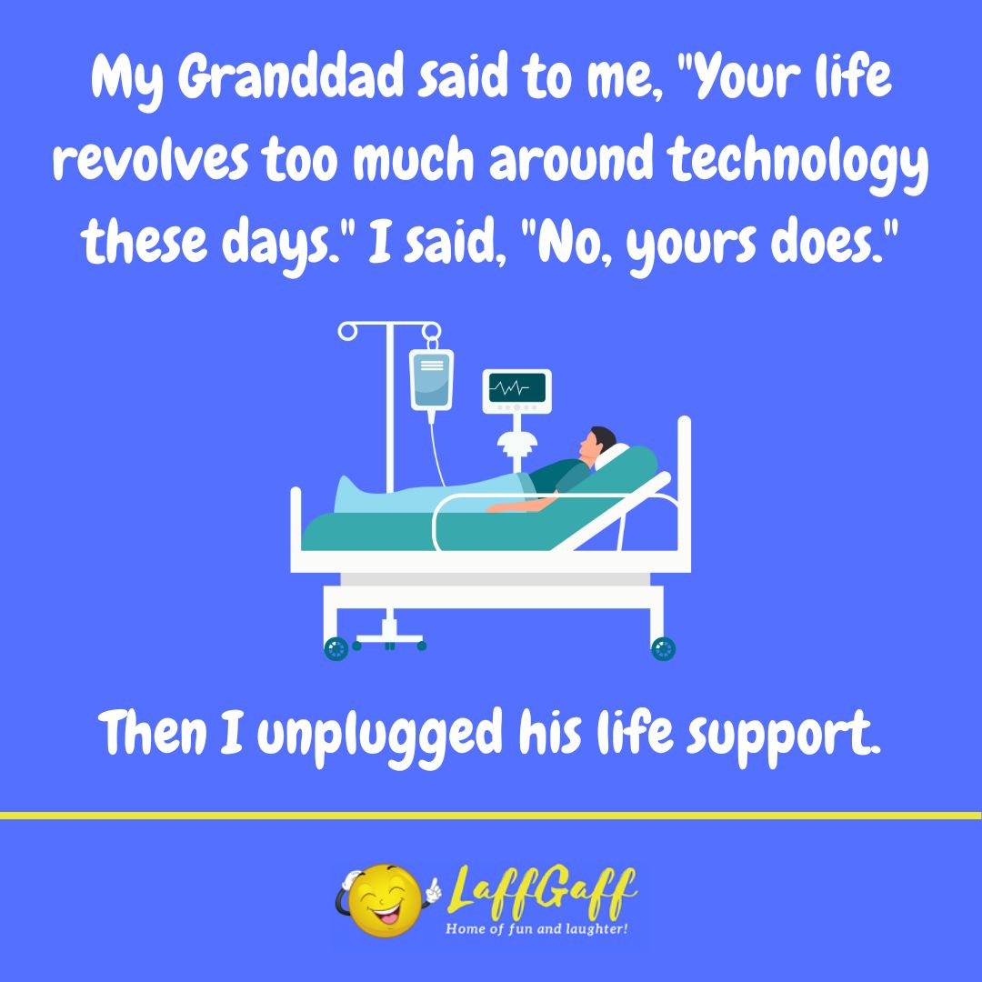 Granddad and technology joke from LaffGaff.