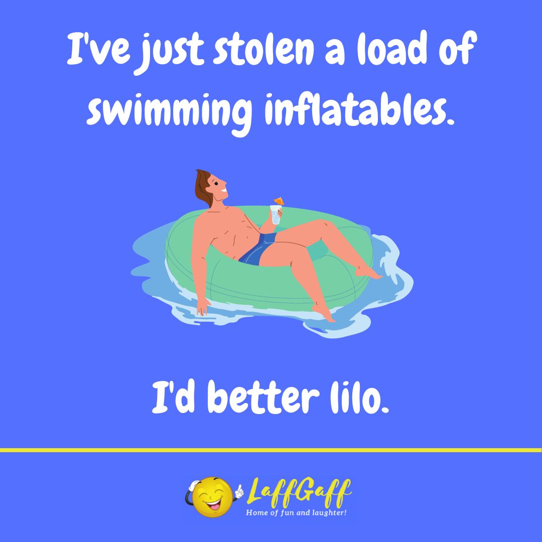 Swimming inflatables joke from LaffGaff.