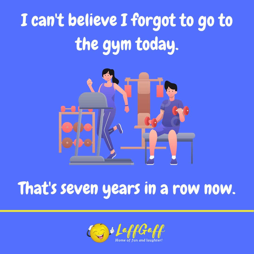 Gym exercise joke from LaffGaff.