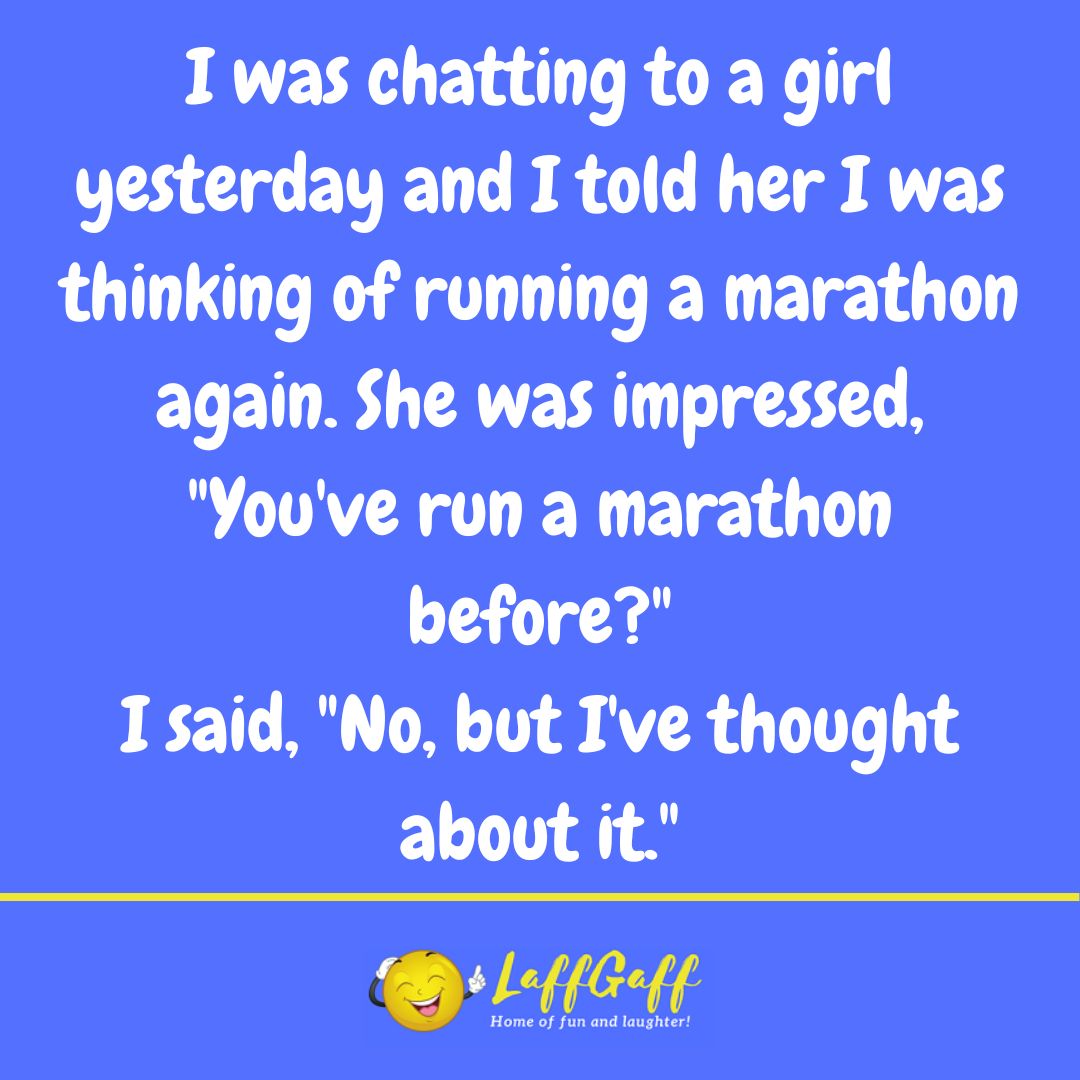 Marathon joke from LaffGaff.