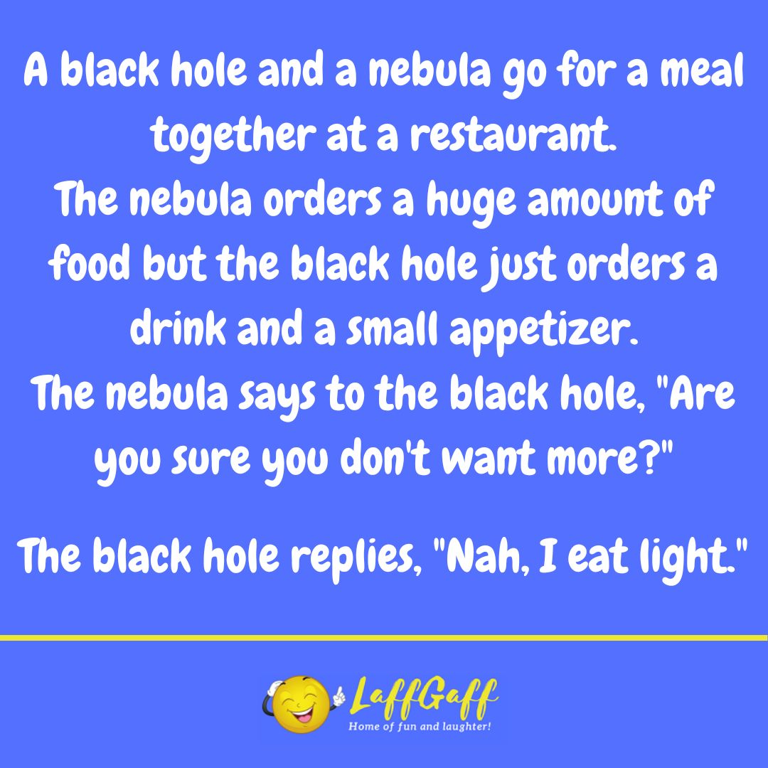 Black hole joke from LaffGaff.