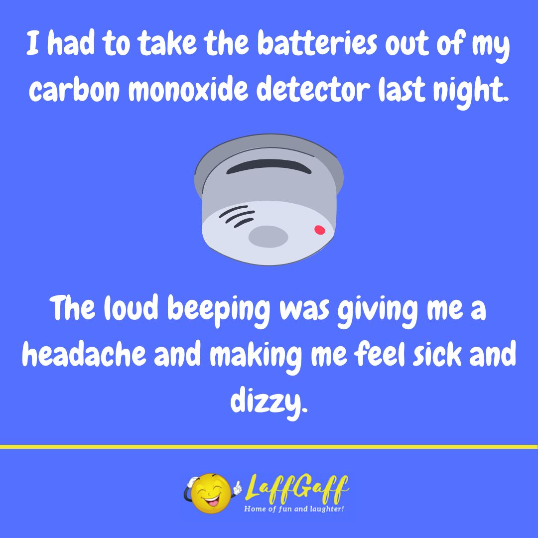 Carbon monoxide detector joke from LaffGaff.
