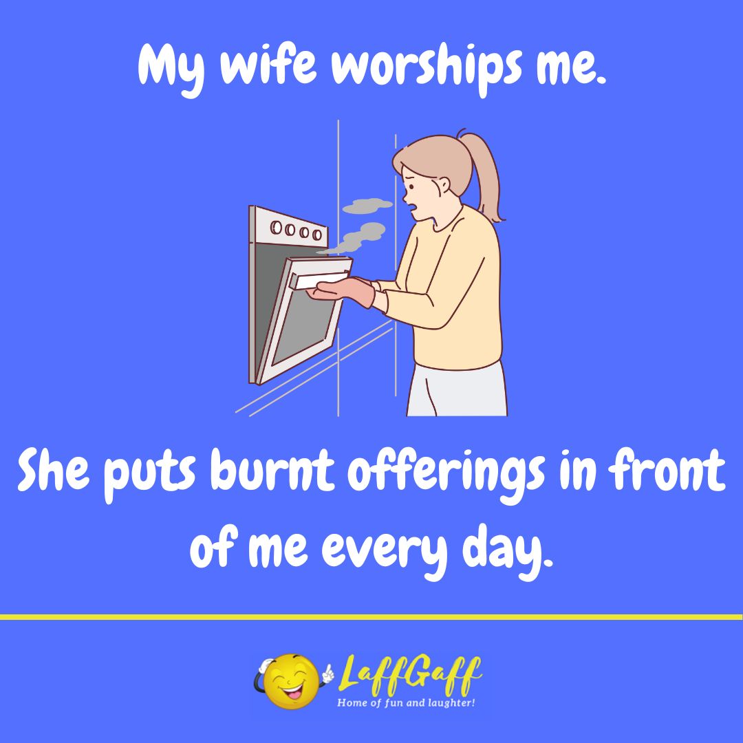 Wife worship joke from LaffGaff.