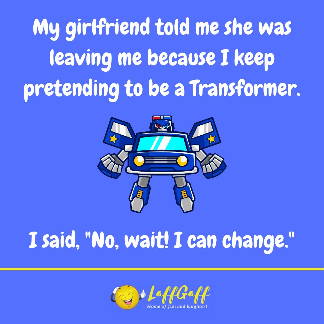 Pretend transformer joke from LaffGaff.