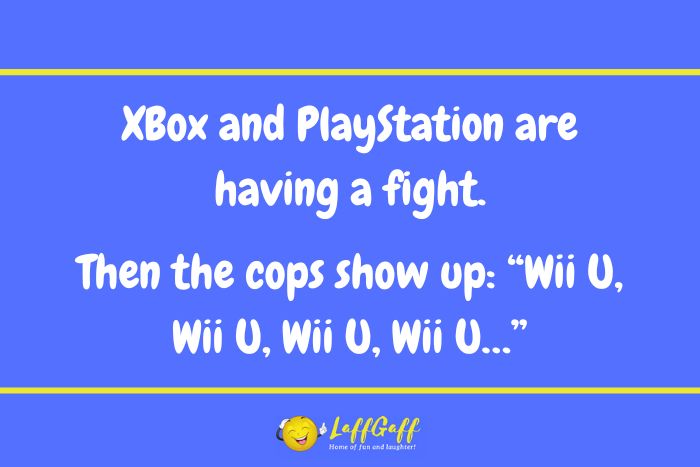 XBox and Playstation fight joke from LaffGaff.