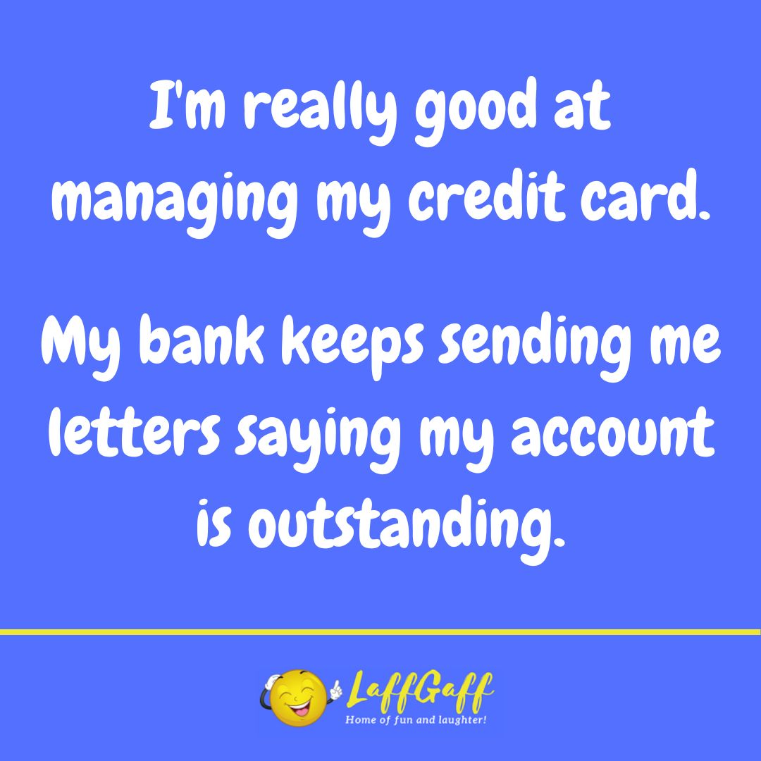 Credit card management joke from LaffGaff.