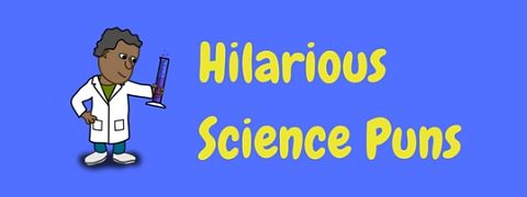 Header image for a page of the most hilarious science puns.