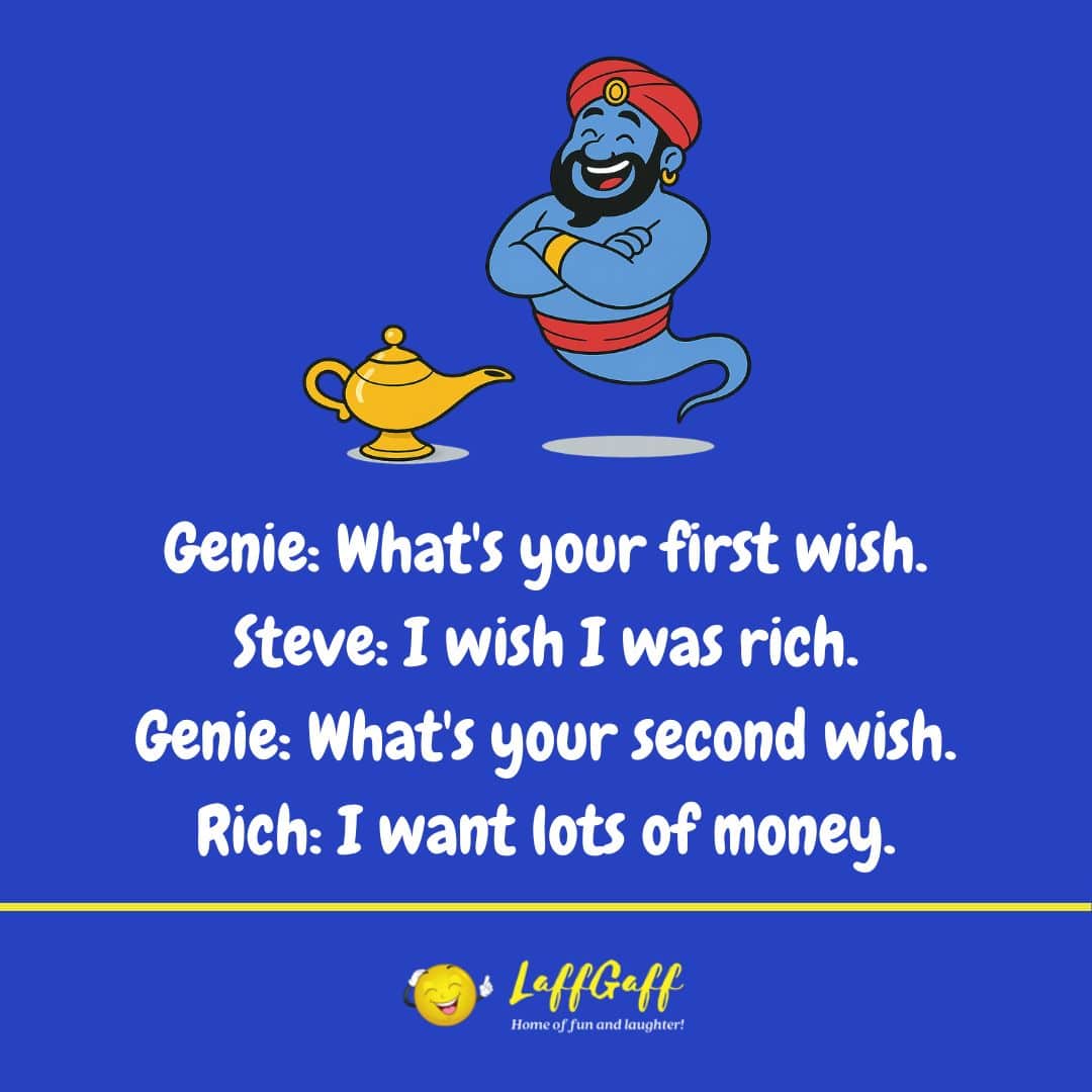 Genie wishes joke from LaffGaff.