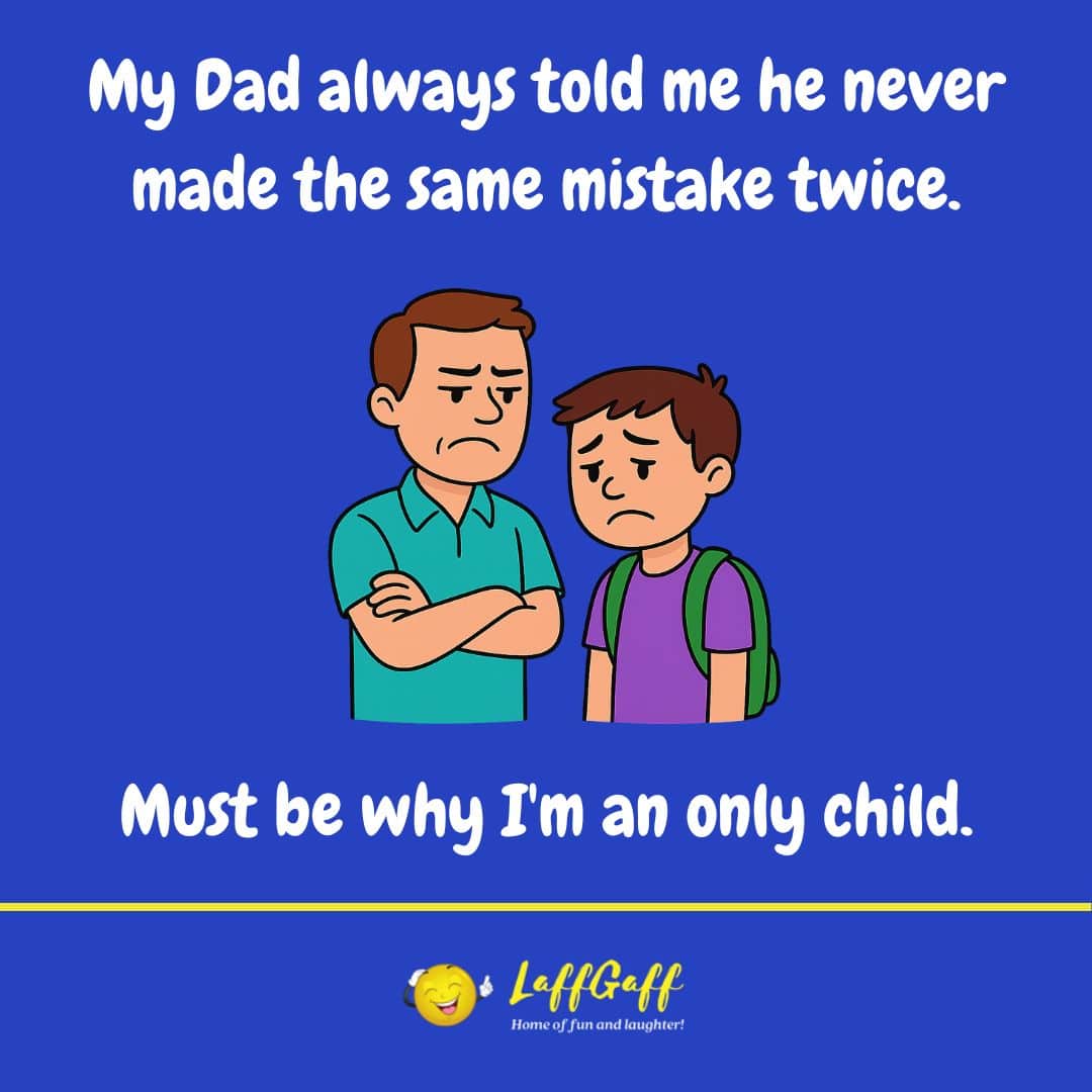 Same mistake twice joke from LaffGaff.