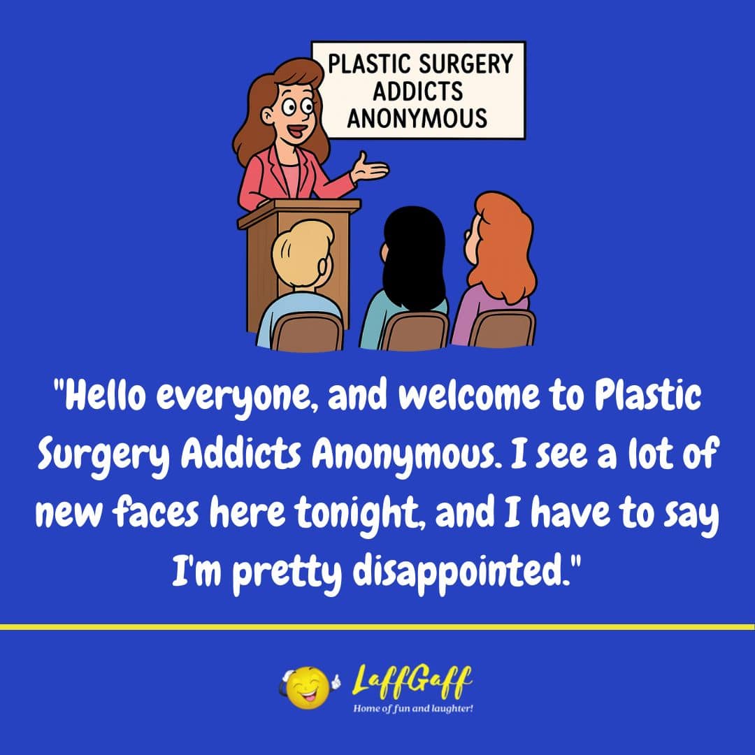 Plastic surgery joke from LaffGaff.