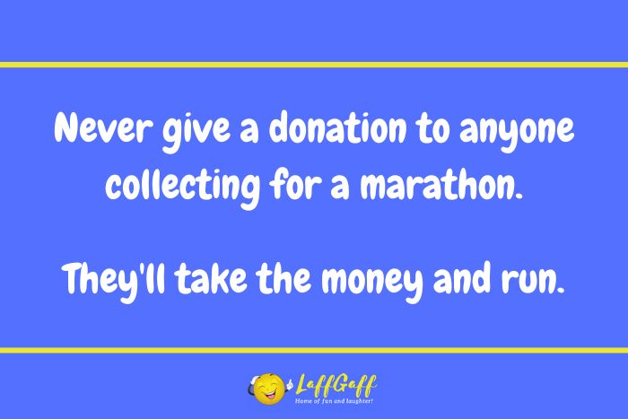 Charity donation joke from LaffGaff.