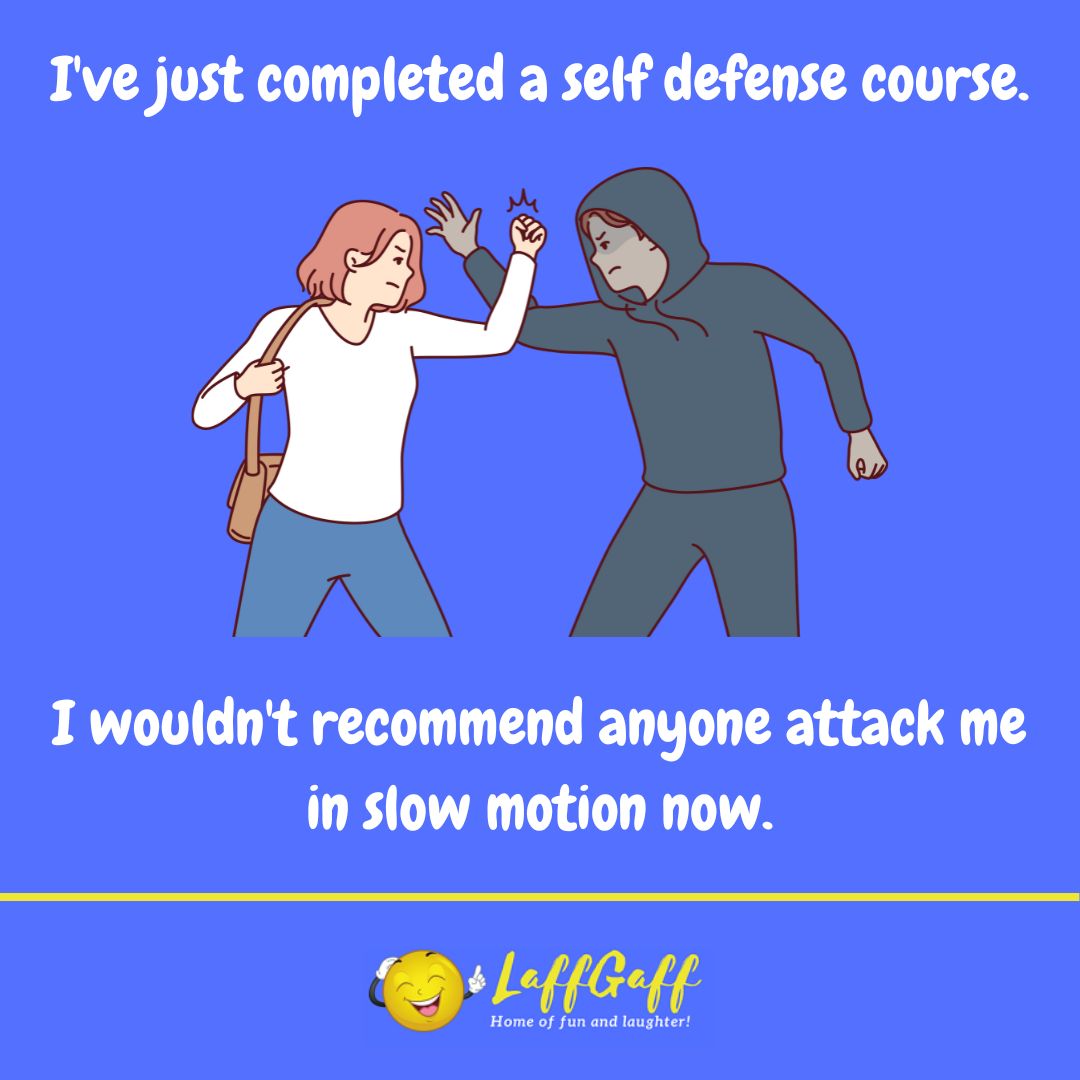 Self defense course joke from LaffGaff.