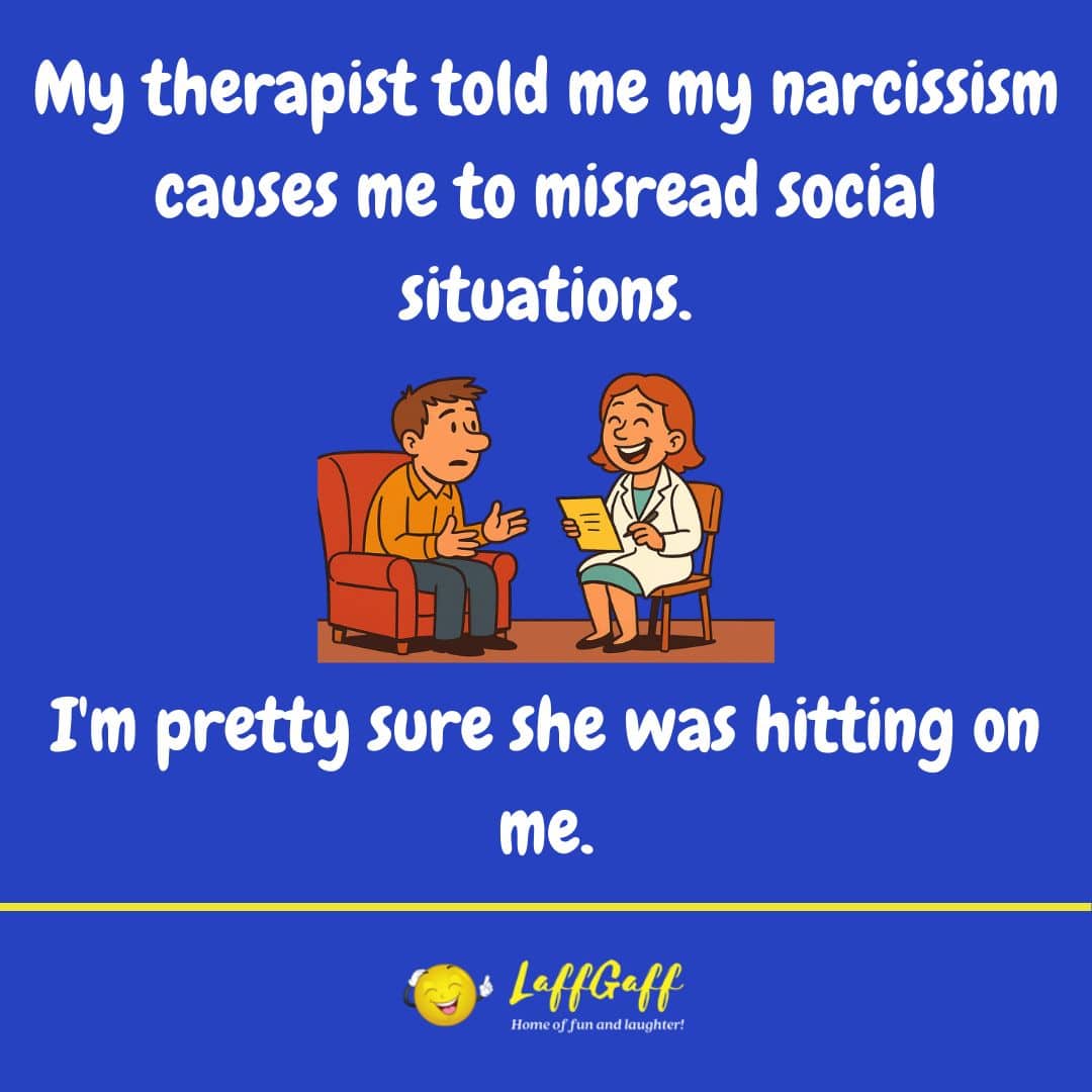 Therapist joke from LaffGaff.