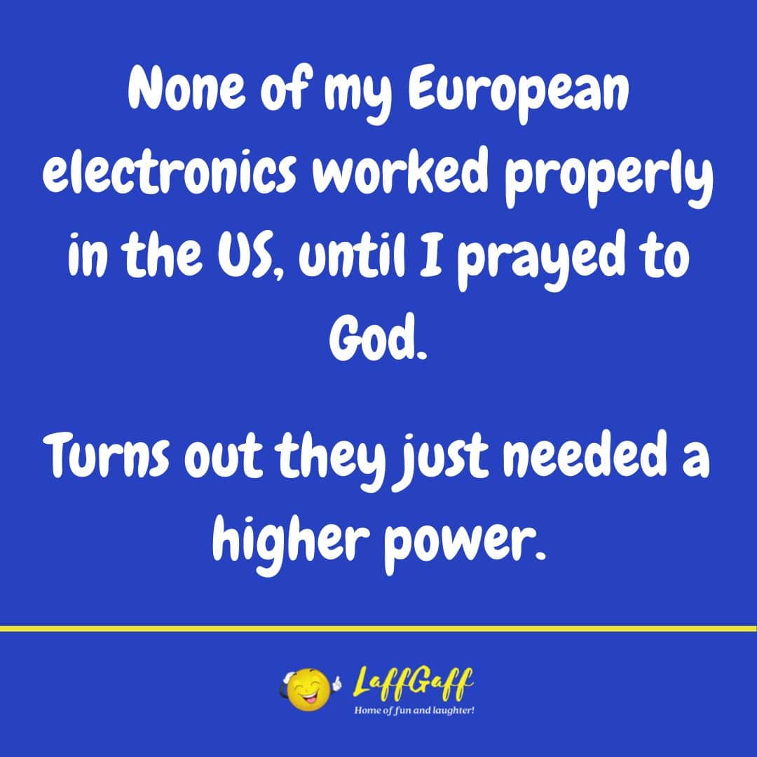 Higher power joke from LaffGaff.