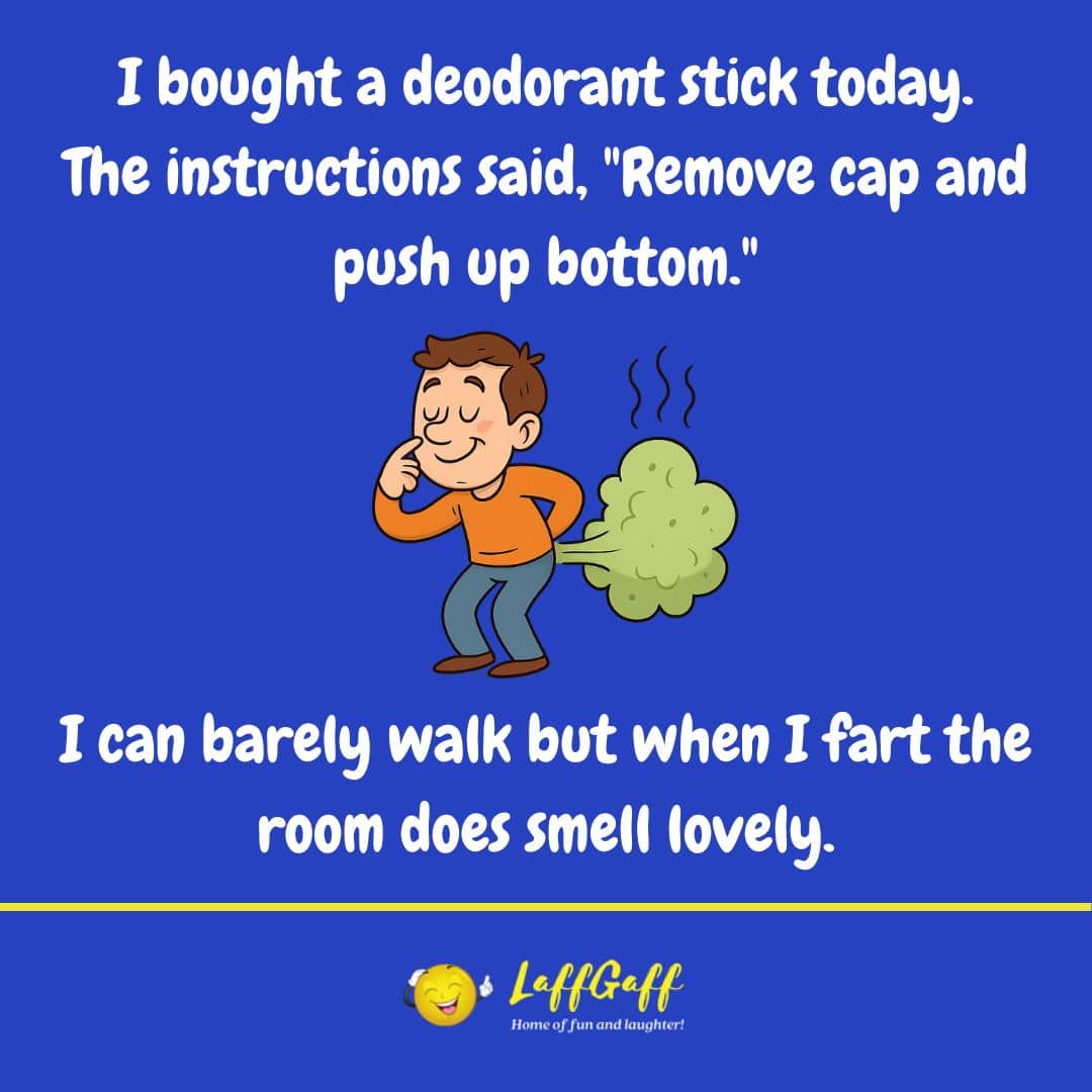 Deodorant stick joke from LaffGaff.