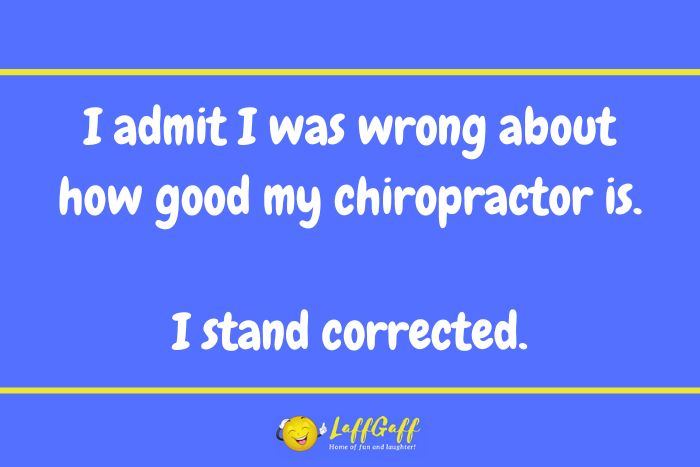 Good chiropractor joke from LaffGaff.