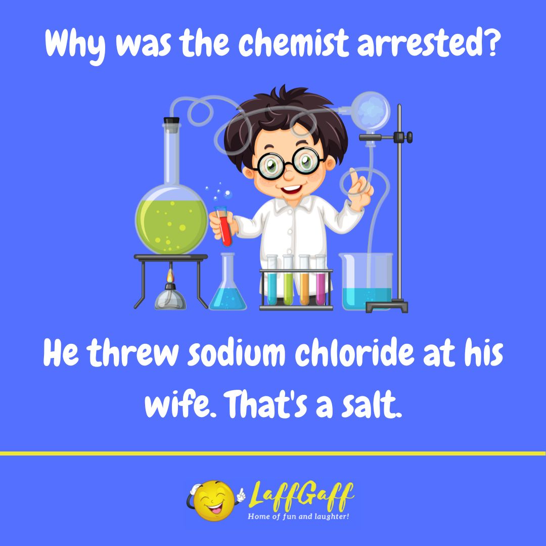 Chemist arrest joke from LaffGaff.