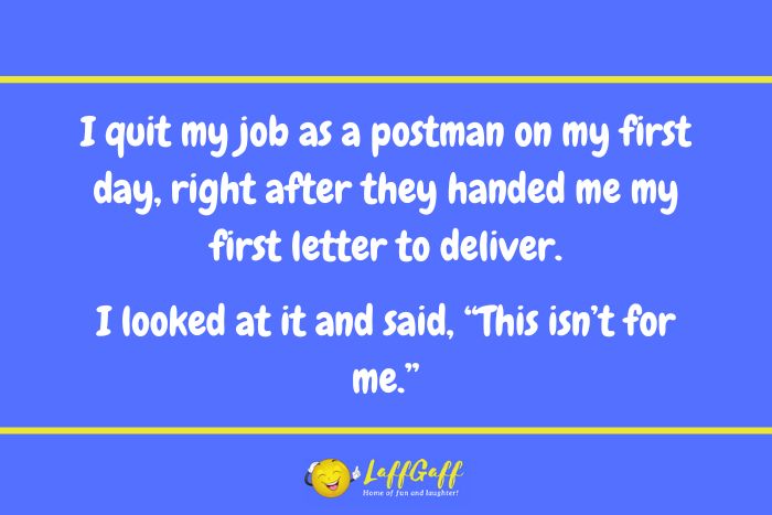 Ex-postman joke from LaffGaff.