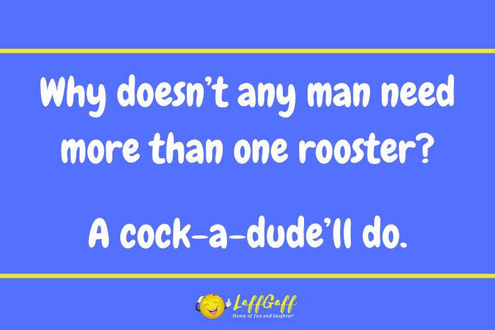 Funny rooster joke from LaffGaff.