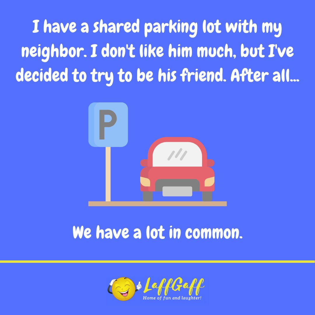 Shared parking joke from LaffGaff.