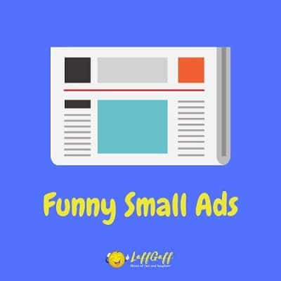 Featured image for a page of funny small ads.