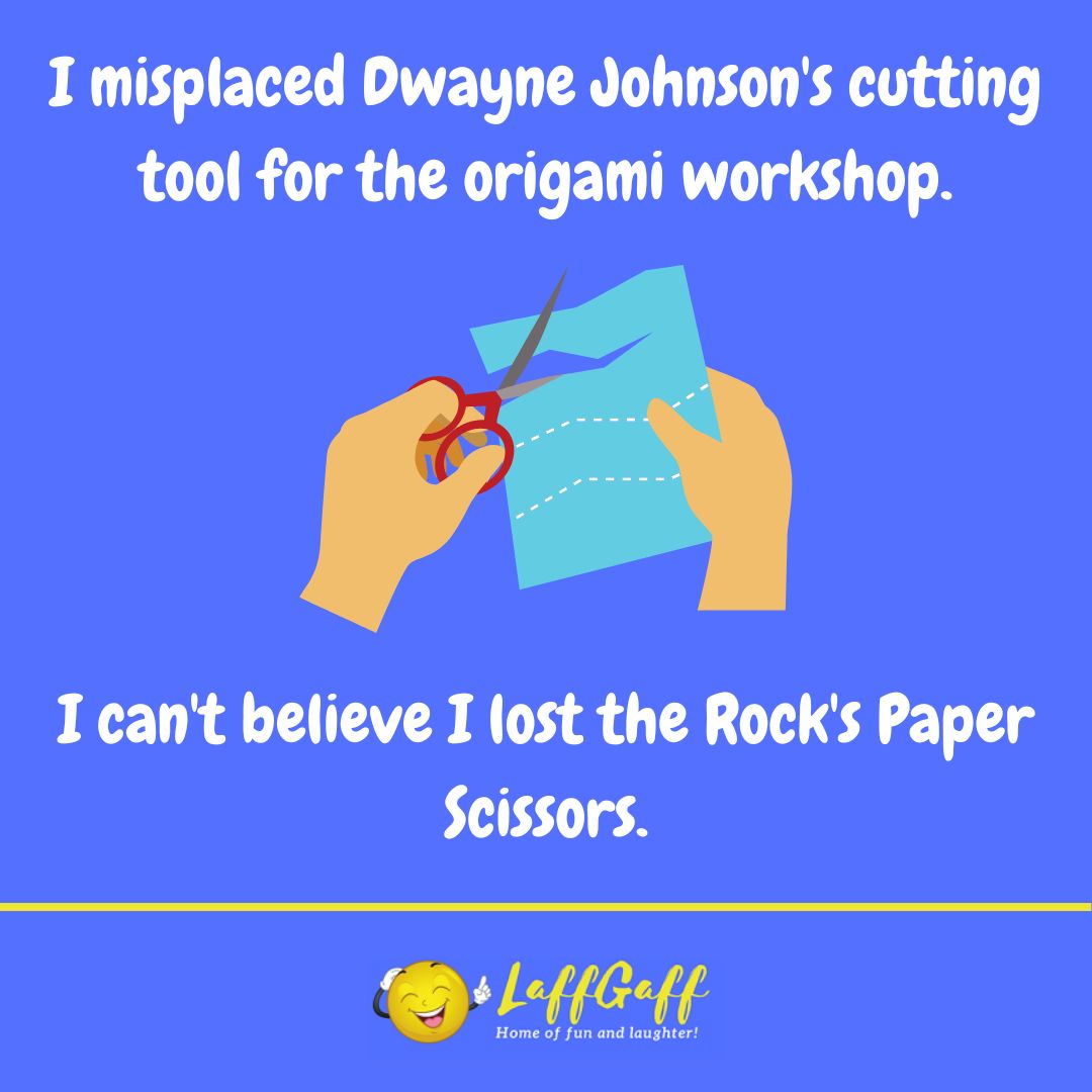 Origami workshop joke from LaffGaff.