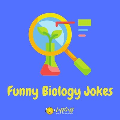 Featured image for a page of funny biology jokes, puns and one liners.