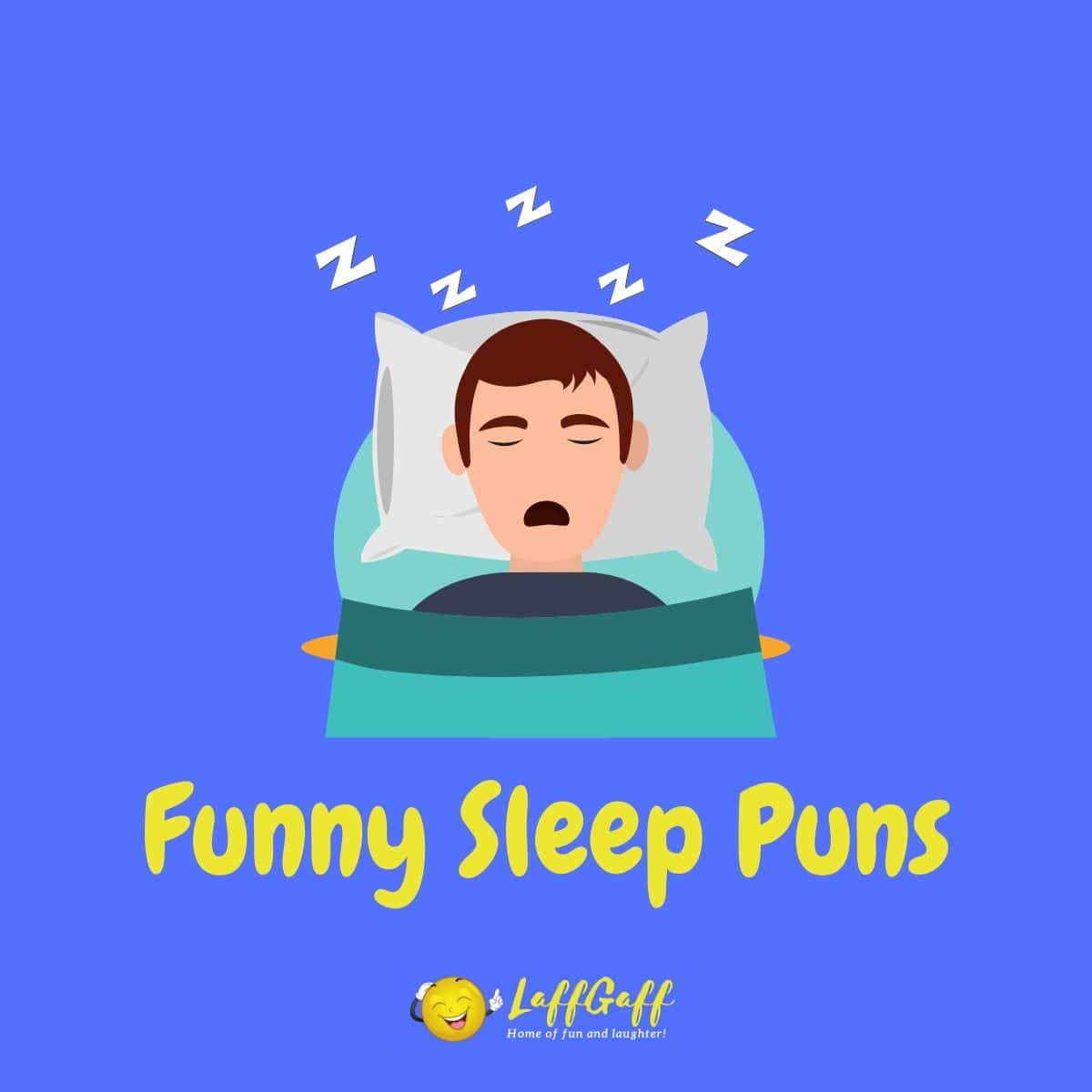 Featured image for a page of funny sleep puns.