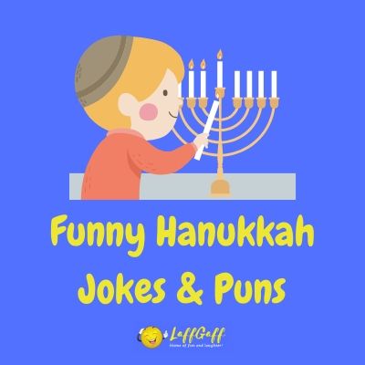 Featured image for a page of funny Hanukkah jokes and puns.