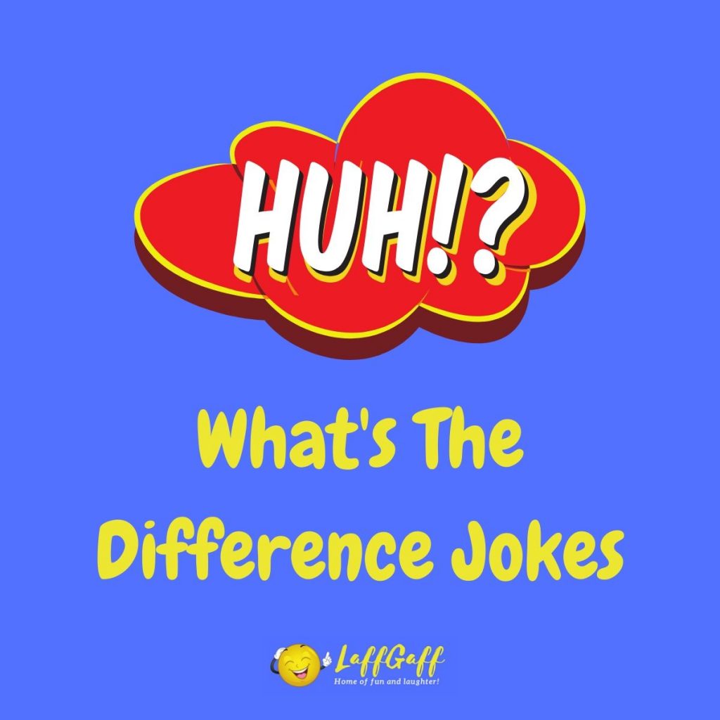 Featured image for a page of funny What's The Difference jokes.