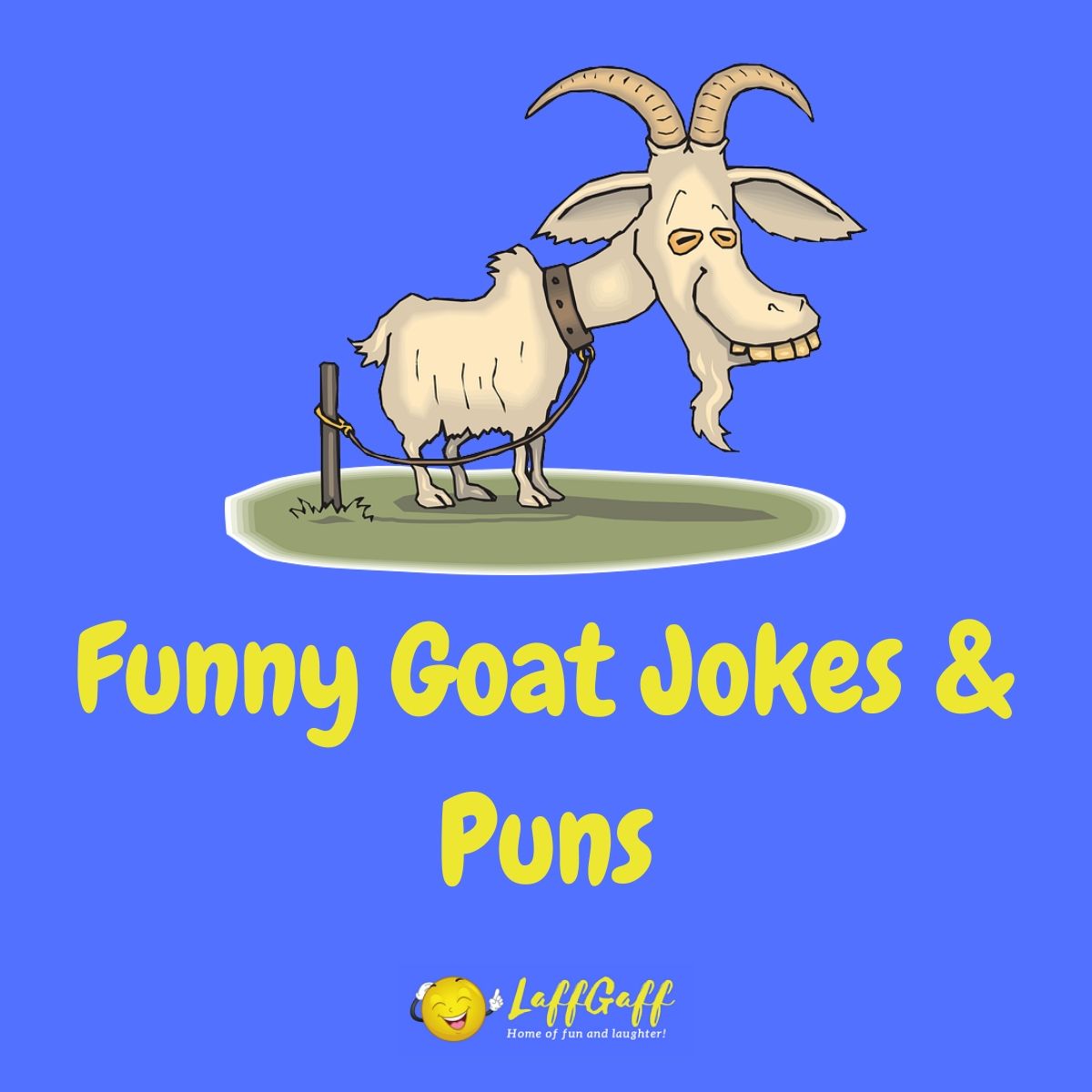 Featured image for a page of funny goat puns and jokes.