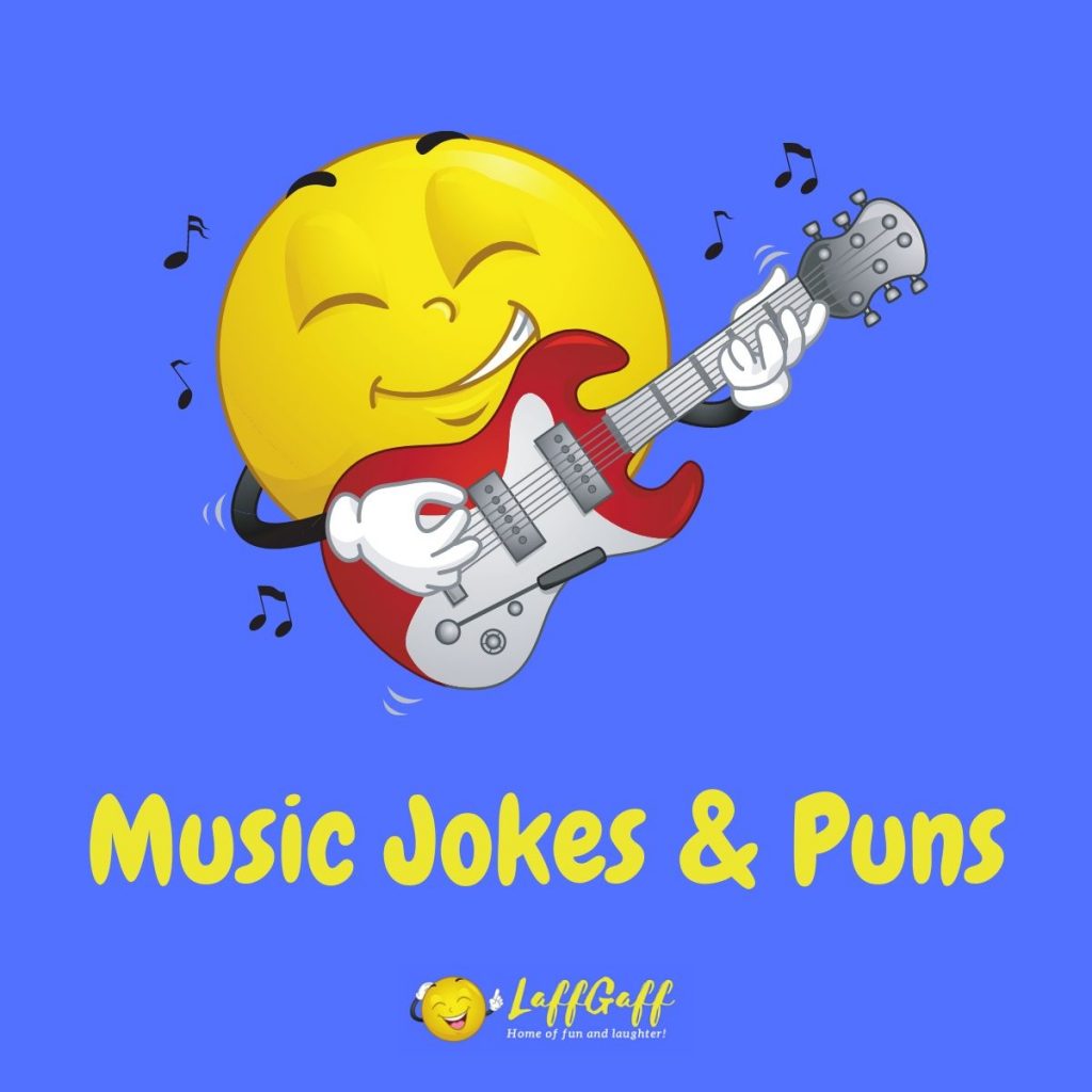 Featured image for a page of funny music jokes and puns.
