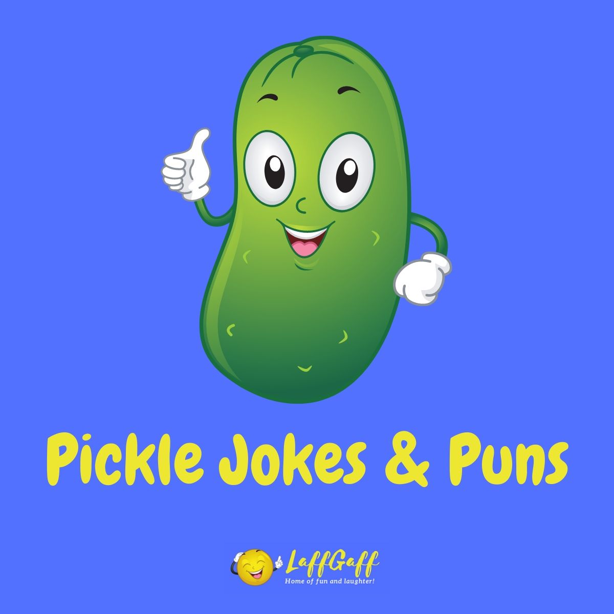 Featured image for a page of funny pickle jokes and puns.