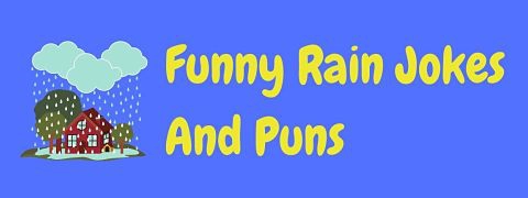 Image d'en-tête pour une page de blagues et de jeux de mots amusants sur la pluie.