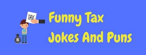 Header image for a page of funny tax jokes.