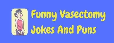 Header image for a page of funny vasectomy jokes and puns.