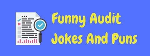 Header image for a page of funny audit jokes and puns.