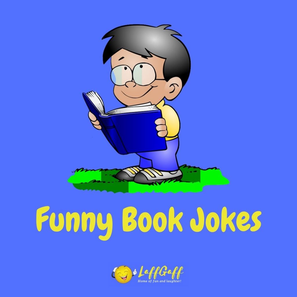 Featured image for a page of funny book jokes and puns.