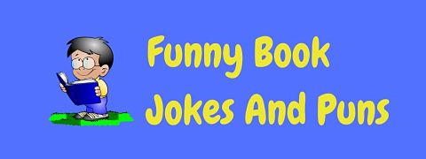 Header image for a page of funny book jokes and puns.