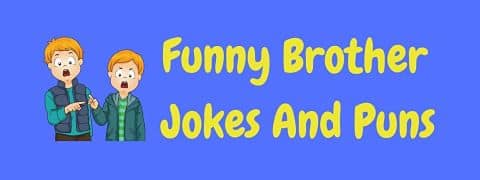 Header image for a page of funny brother jokes and puns.