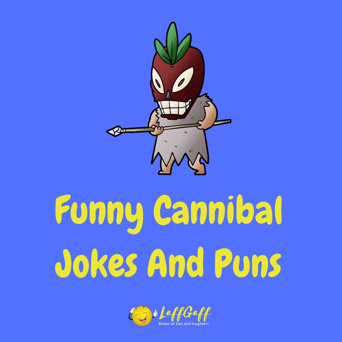 Featured image for a page of funny cannibal jokes and puns.