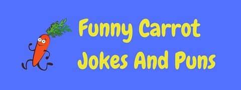 Header image for a page of funny carrot jokes and puns.