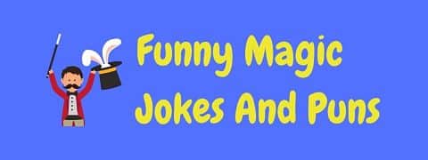 Header image for a page of funny magic jokes and puns.