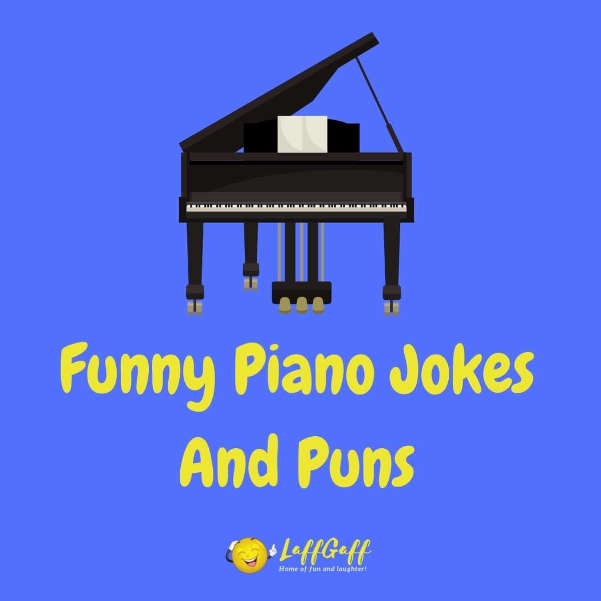 Featured image for a page of funny piano jokes and puns.