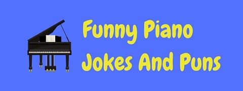 Header image for a page of funny piano jokes and puns.