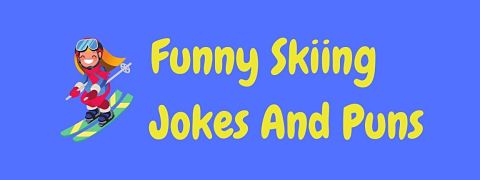 Header image for a page of funny skiing jokes and puns.