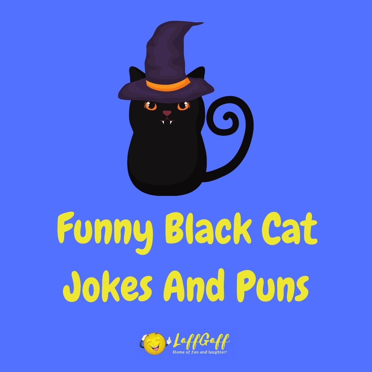 Featured image for a page of funny black cat jokes and puns.