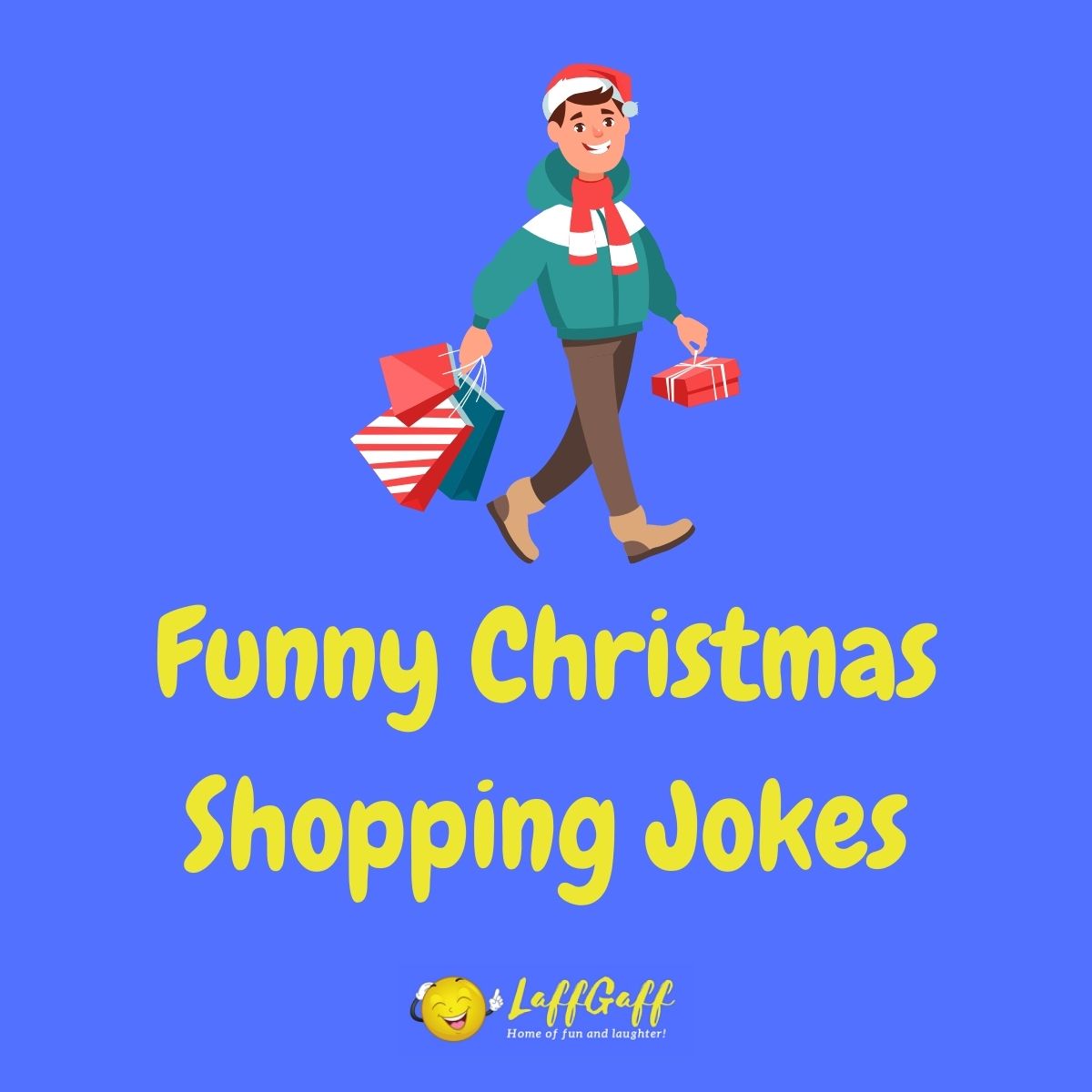 Featured image for a page of funny Christmas shopping jokes.