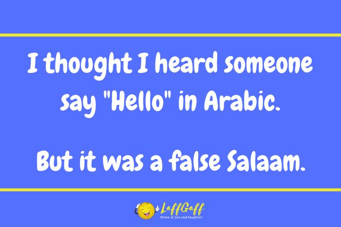 Arabic greeting joke from LaffGaff.